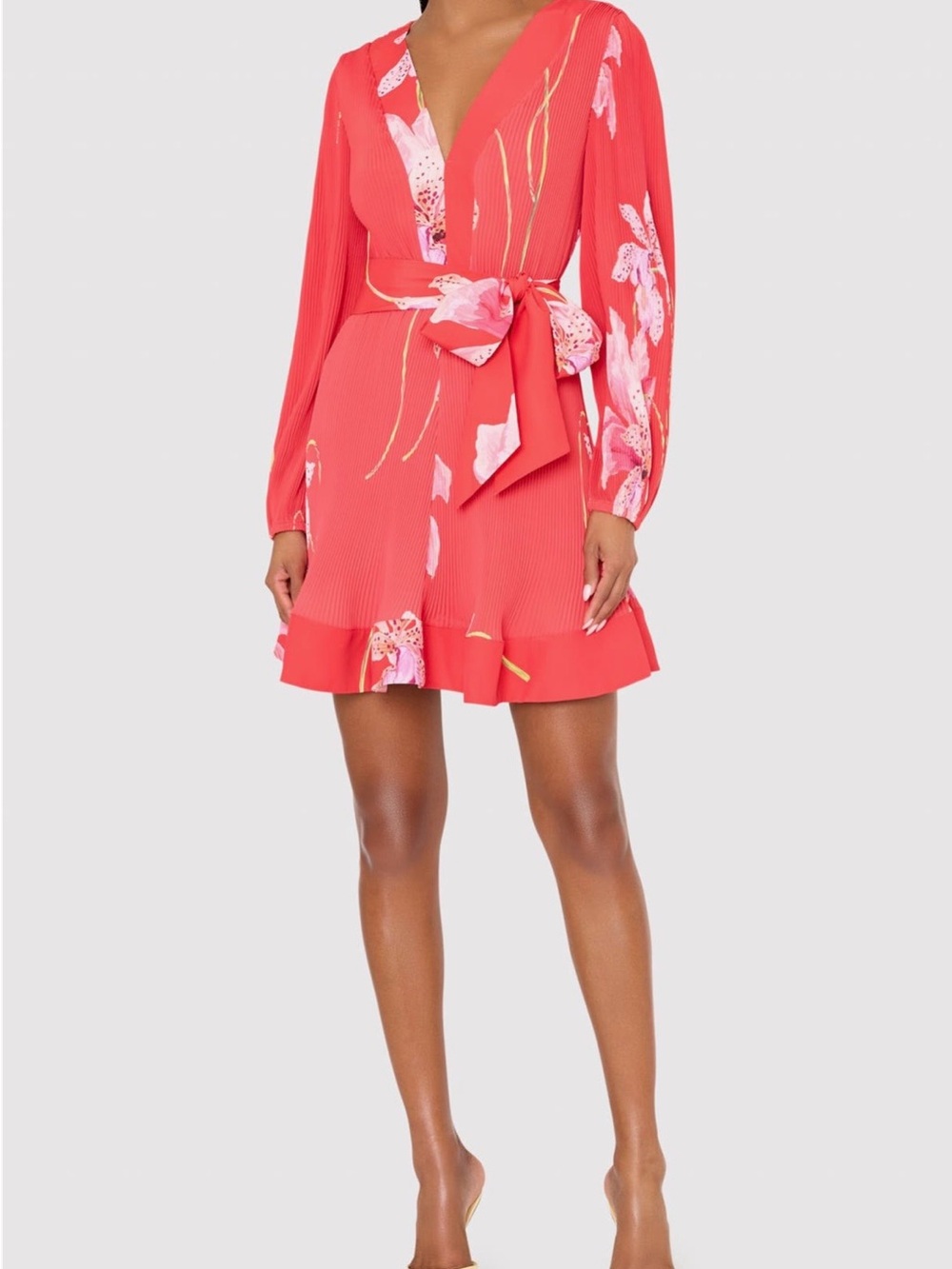 **NWT** Milly Liv Floral Long Sleeve Pleated Minidress